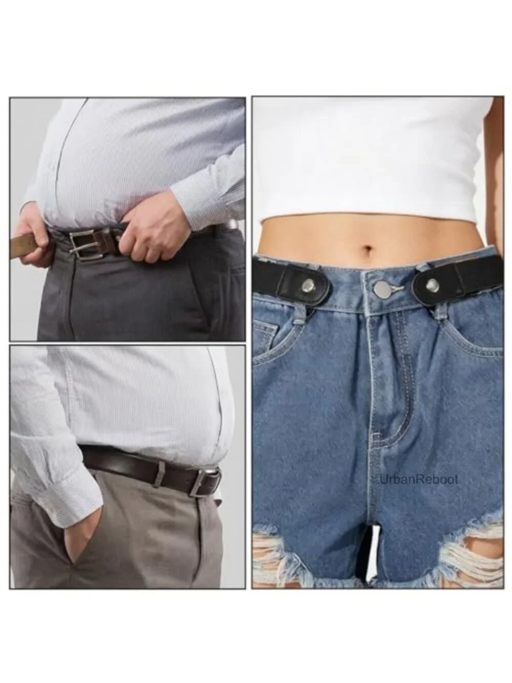 No Buckle Elastic Stretch Adjustable Belt for Pants Jeans Side Belt Unisex 4